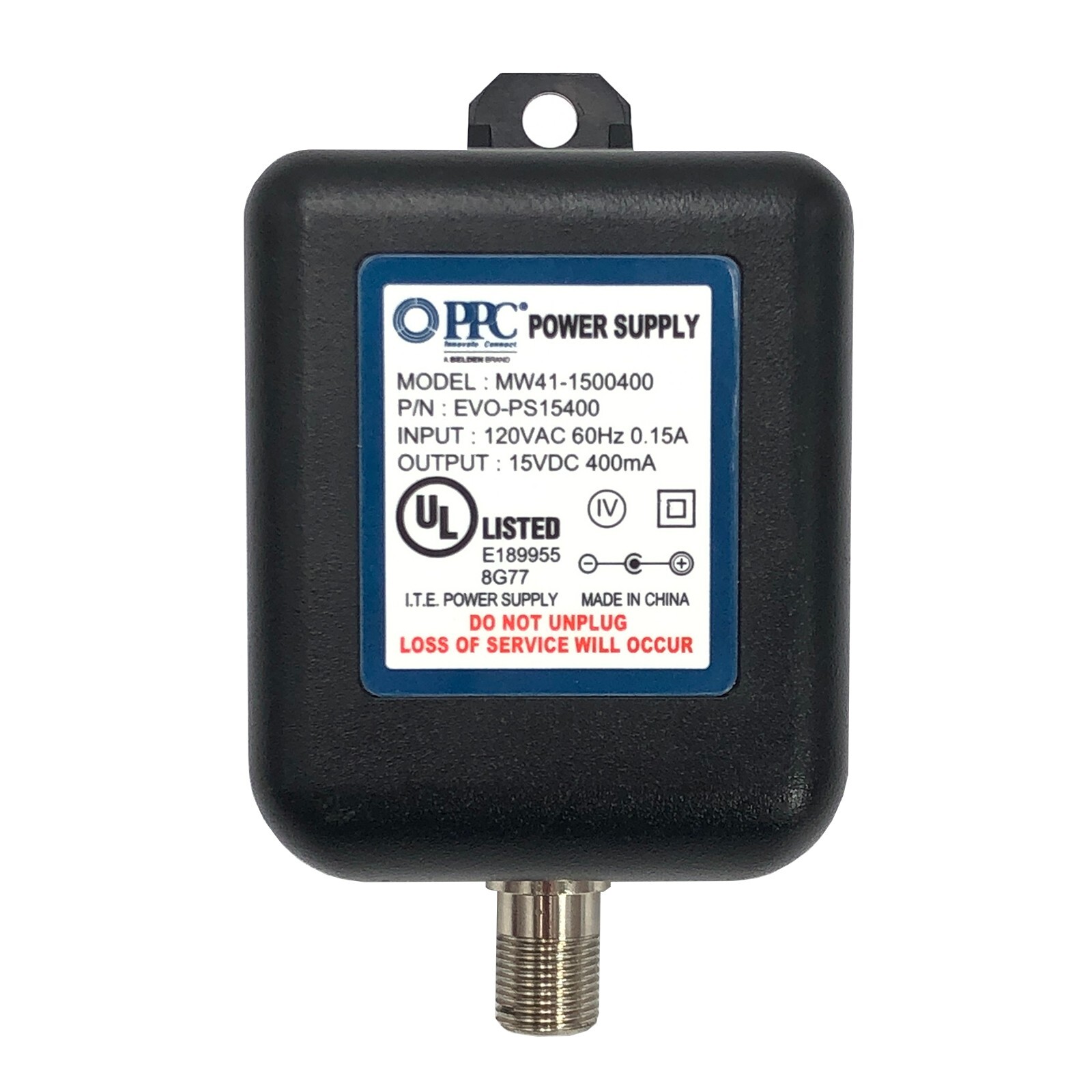 Genuine PPC MW411500400 Power Supply Coax Amplifier AC/DC Adapter 15V