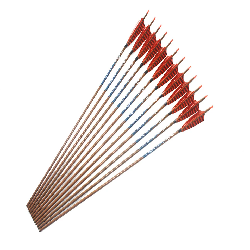 12pcs Carbon Express  Arrows Spine400-600 5"Turkey feather traditional bow  - Image 2 of 4