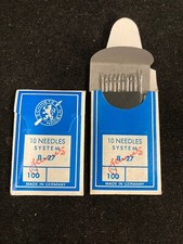 NOS SCHMETZ SEWING MACHINE NEEDLES, B-27, 100 10PK, LOT OF 2, FREE USA SHIPPING