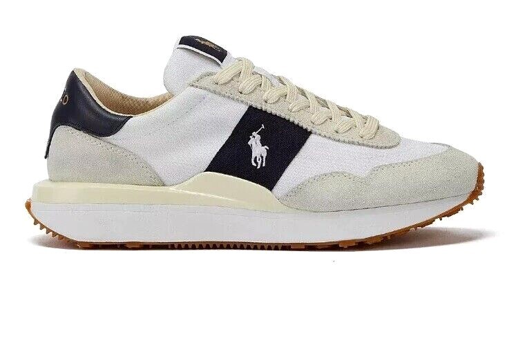 Polo Ralph Lauren Train 89 Pony bianco navy pelle scamosciata scarpe sneakers uomo