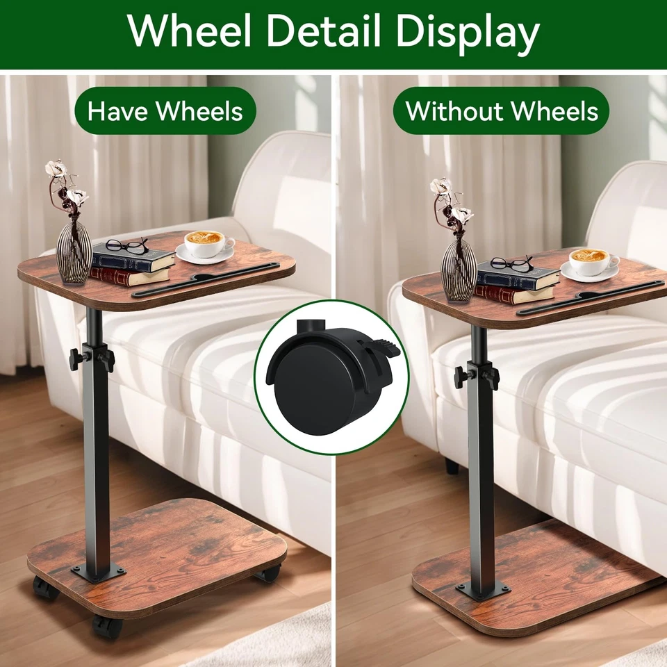 Mesa Bandeja Sofá para Sofá, 360°Bandeja Giratoria TV para Espacios Pequeños, Ajustable... Rápido Foto 4 de 4