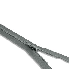 YKK Dark Grey 578 Molded Plastic Reversible Jacket Zipper - 50 Pack Length 10.0"