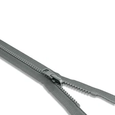 YKK Dark Grey 578 Molded Plastic Reversible Jacket Zipper 50 Pack*Length 10.0"