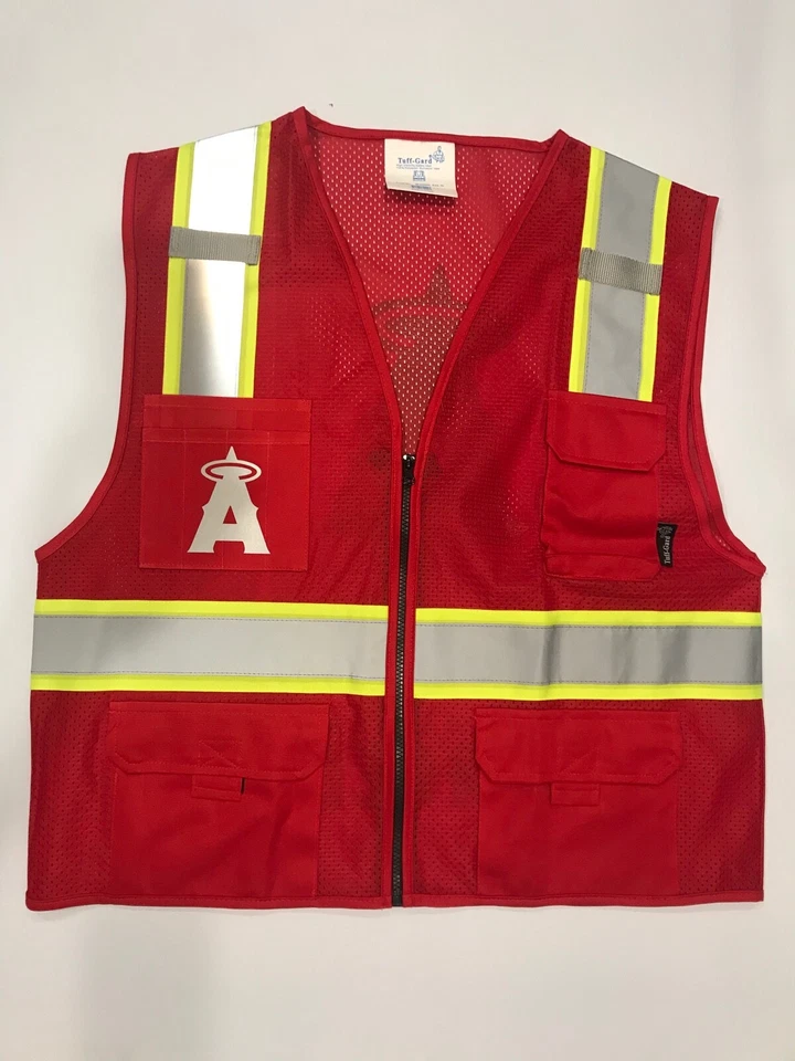 ⚾️ ANAHEIM ANGELS ⚾️ RED REFLECTIVE SAFETY VEST W/REFLECTIVE LOGO 🚧 - Image 3 of 3
