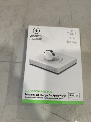 Belkin Boostcharge Pro Portable Wireless Fast Charger For Apple Watch White