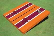 Virginia Tech "HokieBird" Maroon And Orange Matching Long Stripe Cornhole Boards