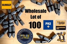 Wholesale DeWalt BULK Lot of 100 New IMPACT RATED 1" Bit Tips Phillips 2 PH2