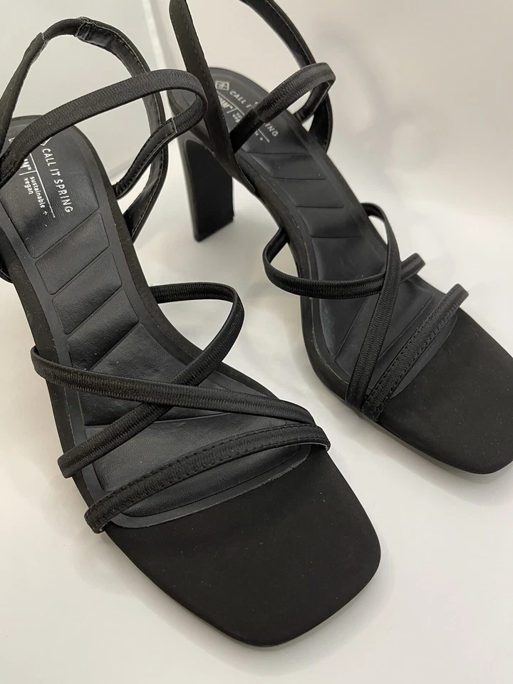Vegan Heels Call it Spring Jazz Sandal Women Black 8 B.E.D Foam  Sustainable New - Image 4 of 4