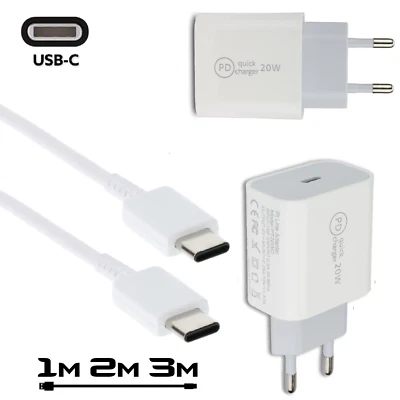 Ladekabel Schnellladegerät USB C Datenkabel 1m 2m 3m für Handy Tablet Laptop NEU - Bild 1 von 4