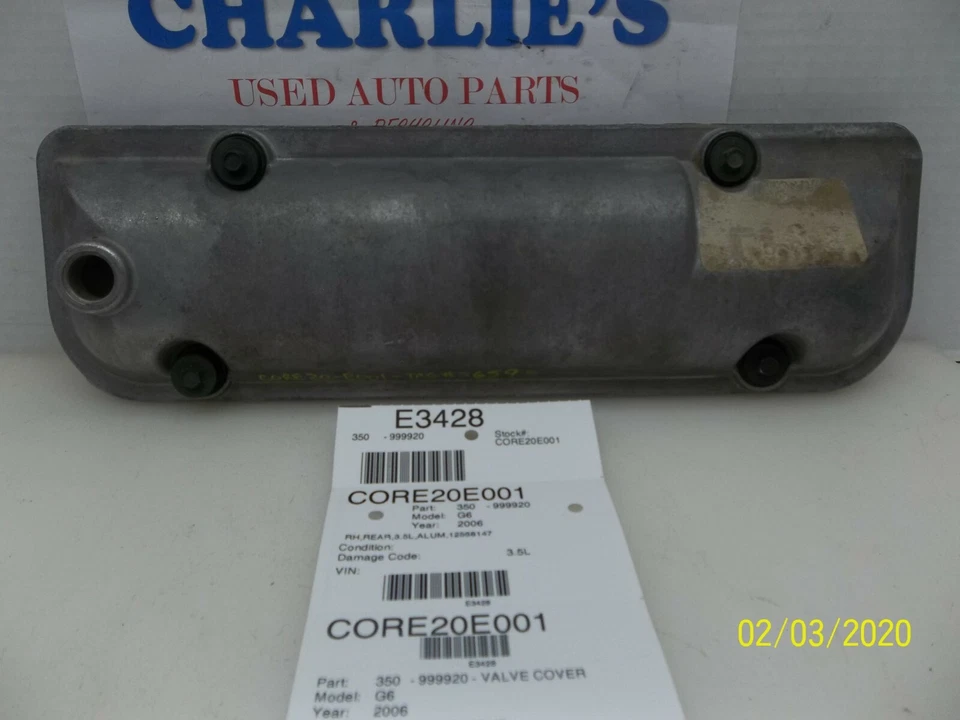 05 06 PONTIAC G6 3.5L RIGHT REAR VALVE COVER 12568147 OEM - Image 4 of 4