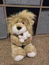 16" VINTAGE 1994 COMMONWEALTH LION AND THE LAMB STUFFED ANIMAL PLUSH CHRISTMAS