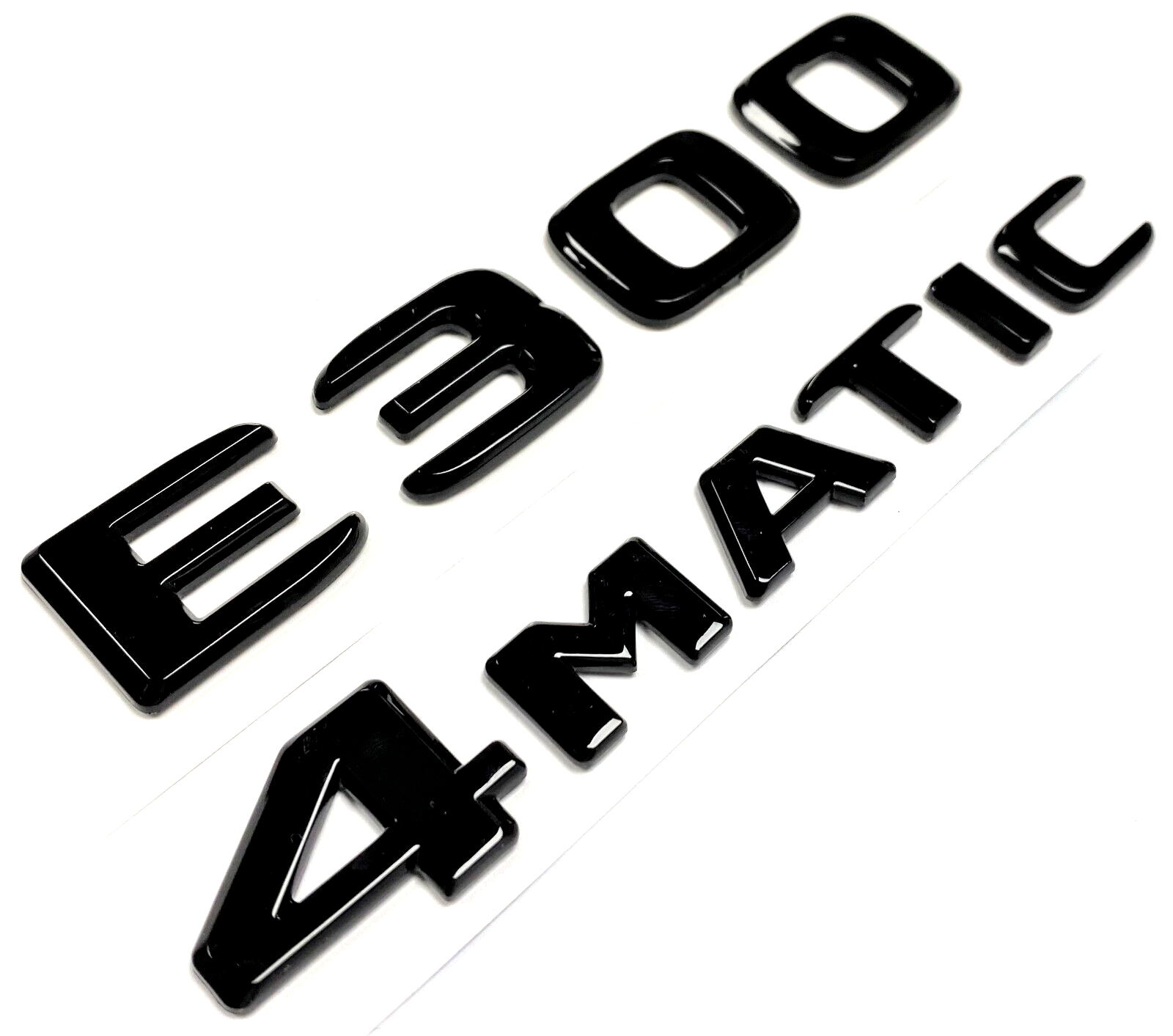 E300+4MATIC BLACK FIT MERCEDES REAR TRUNK EMBLEM BADGE NAMEPLATE DECAL NUMBER