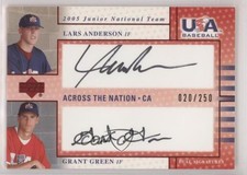 2005 Upper Deck USA Baseball 20/250 Lars Anderson Grant Green #GP2 Auto 7eo