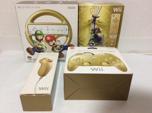 Club Nintendo Wii Zelda Remote Golden Handle Classic Controller Pro Nunchuck Box