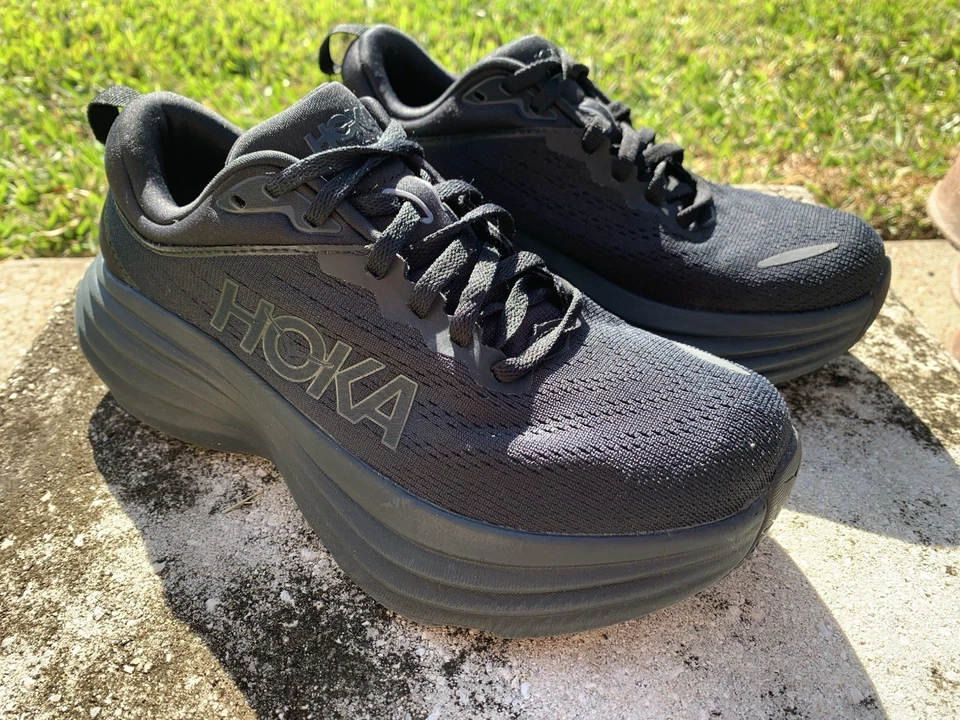 Size 5.5 B - Hoka One Bondi 8 Women's Black Road Running Shoes 1127952 BBLC - Image 3 of 4