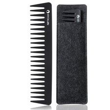601 Black Carbon Wide Tooth Comb Detangling Comb for Long Wet Curly Hair
