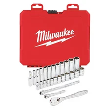 Milwaukee Tool 48-22-9504 1/4 In Drive Socket Wrench Set Metric 28 Pieces 5 Mm