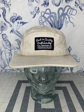 Ampal Creative 5 Panel Strapback Cap Hat Beige Canvas Made In The USA (A2)