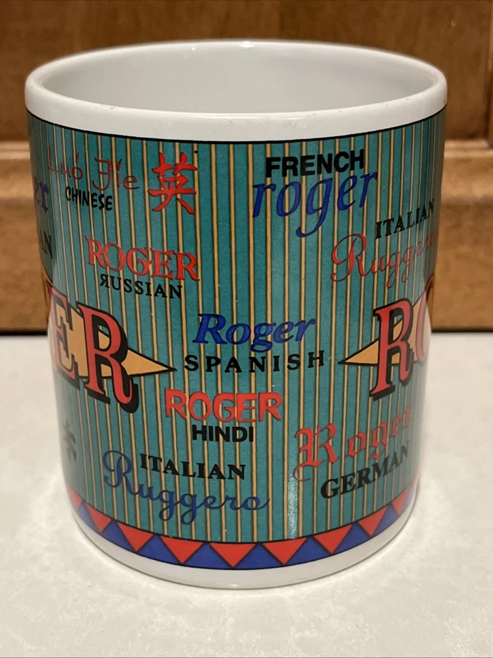 Taza "Roger" Taza Café Té Nombres Internacionales Regalo Personalizado con Traducciones Foto 2 de 4