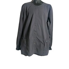 Cherokee Scrub Snap Front Warm Up Jacket Gray Charcoal Size 2XL
