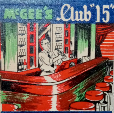 1930's McGEE'S CLUB 15 - KOZY KORNER BAR - 15 South 16th St. - Philly,PA -NrMint