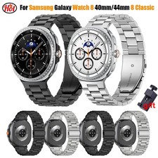 No Gap Stainless Steel Watch Band Strap for Samsung Galaxy Watch 8 40/44/46mm