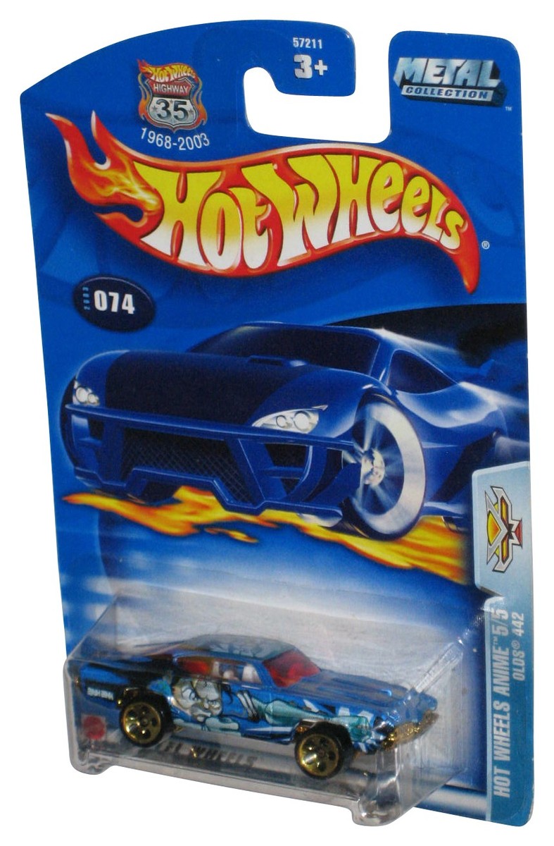 Hot Wheels Anime 5/5 (2003) Mattel Blue Olds 442 Toy Car #074