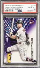 2022 TOPPS PRISTINE PURPLE REFRACTOR #279 JAKE CRONENWORTH 68/99 PSA 10