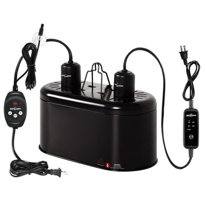 REPTI ZOO Dual Reptile Light Fixture with Dimming Thermostat and Timer, Deep ...