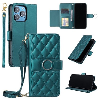 For Various Phone Crossbody Leather Card Wallet Case Flip Stand Cover With Strap