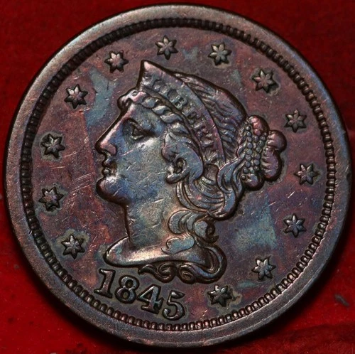 Photo of a 1845-P Large Cent from an eBay listing that sold on Jul 16, 2026