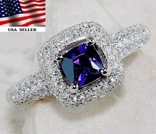 2CT Amethyst  Topaz 925 Solid Sterling Silver Ring Sz 7 UB4-4