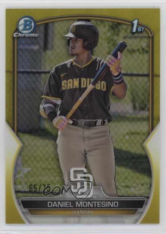 2023 Bowman Chrome Prospects Yellow Refractor /75 Daniel Montesino #BCP-114