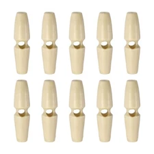 10pcs Wooden Toggle Buttons 50mm Single Hole Olive Sewing Button, Natural Color