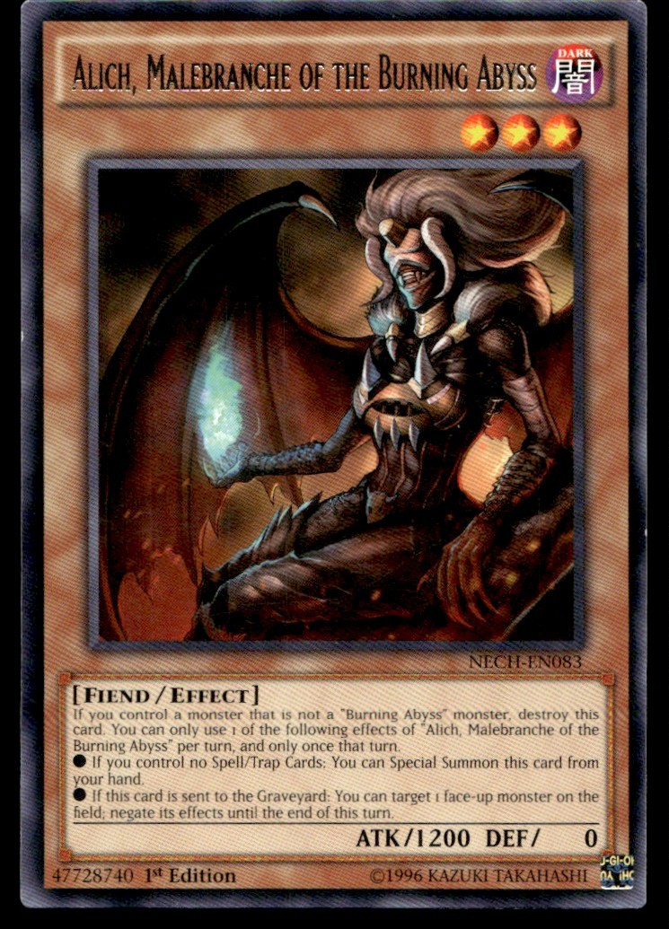 Alich, Malebranche of the Burning Abyss The New Challengers NECH-EN083 MP YuGiOh