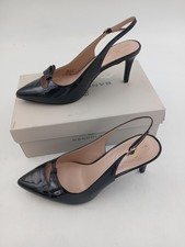 Bandolino Shoes Womens Size 8 Black Gelli3 Slingback Patent Bow Heels Pumps