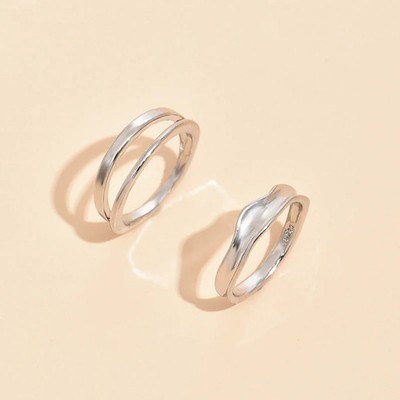 Womens Fashion Rings Set European American Alloy Floral Design Electroplated