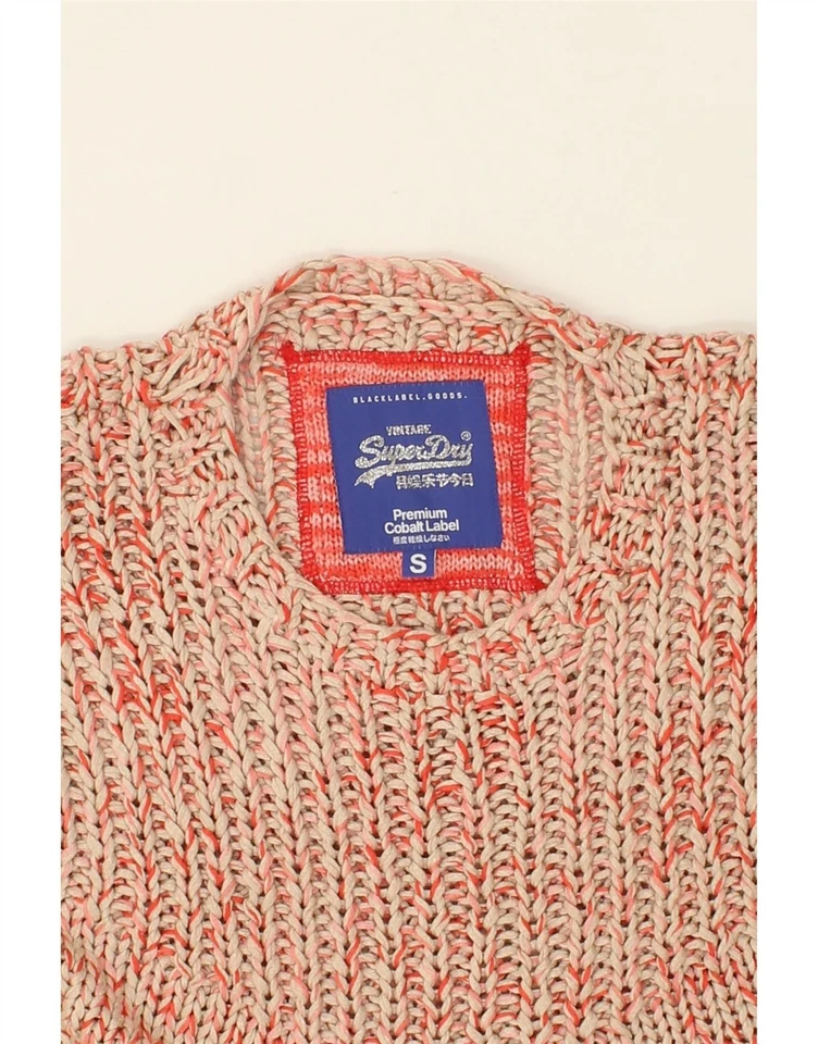 SUPERDRY Womens Crop Oversized Crew Neck Jumper Sweater UK 10 Small Red AM02 - Image 3 of 3