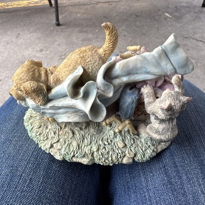 Puppy Dog Kitty Cat Figurine Partners in Crime 1993 #912638 Rhyner Run For It