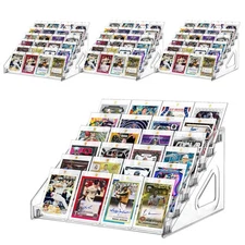 4 Pcs 7 Tier Acrylic Card Display Stand,12 in Versatile Display for Trading C...