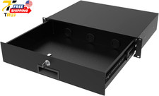 2U Server Cabinet Case 19 Inch Rack Mount Lockable Drawer with Key 12.6 Inch De