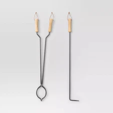 Threshold™ 2-Piece Black Tongs and Fire Poker Tool Set