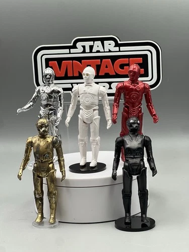 Vintage Custom Protocol Droids (5) K3PO R3PO U3PO + (Kenner 3.75”)