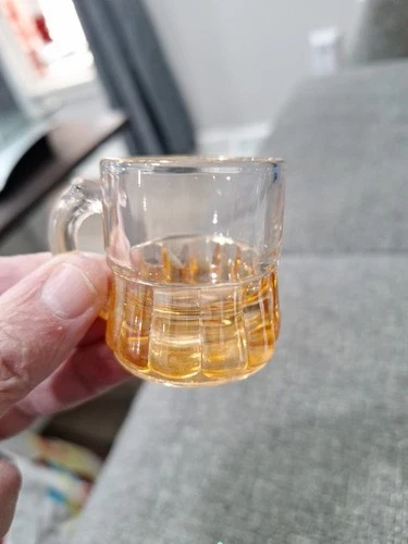 VINTAGE LOT OF 2 FEDERAL GLASS MINI BEER MUGS PREOWNED