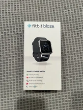 Fitbit Blaze Black Stainless Steel Frame Smart Fitness Watch & Charger-MINT!