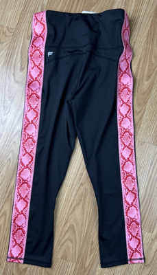 Fabletics Leggings Women s XS High Waisted Ultracool Pink Side Stripe Crop NEW