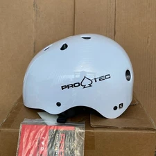 New w Box Pro Tec Classic Gloss White Certified Multi Sport Helmet Skateboard XL