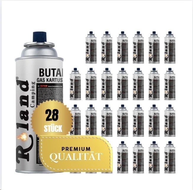 ROLAND GERMANY 28 x Butan Gas Kartusche 227g Gaskocher Campingkocher