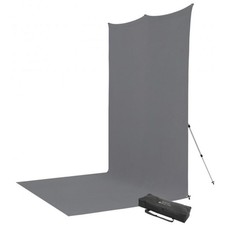Westcott 8x13' X-Drop Pro Wrinkle-Resistant Backdrop Kit with Stand, Neutral Gra
