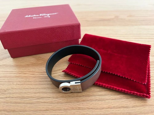 Salvatore Ferragamo Bracelet Mens Leather Luxury Fashion Accessory Rare
